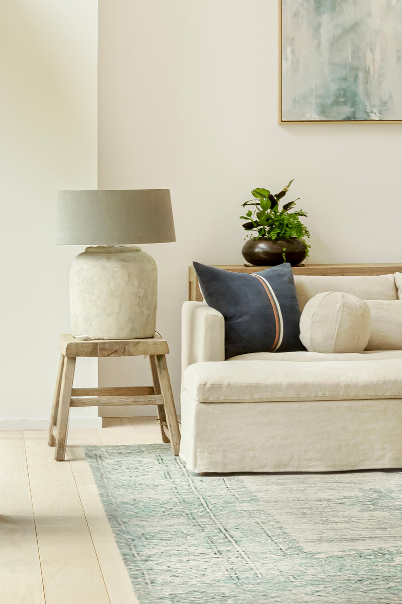 Textured Beige Ceramic Table Lamp Cotswold Grey