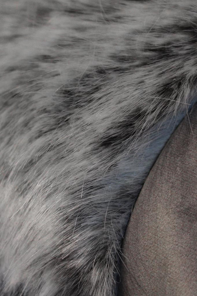 Cotswold Grey Smoke Blue Faux Fur Cushion