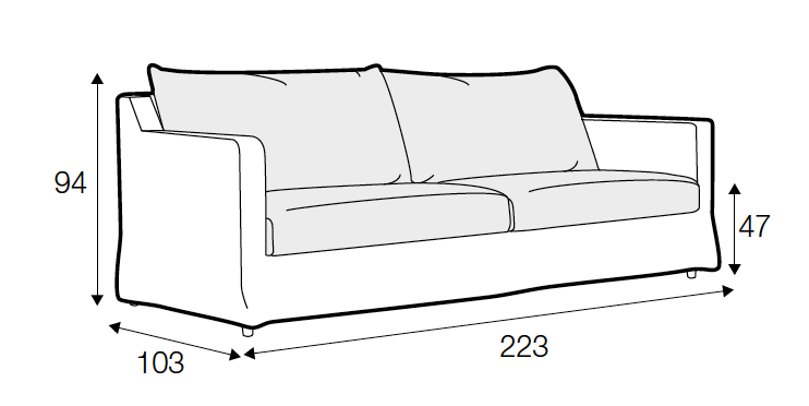 Moreton 3 Seater Sofa - Premium Linen - Graphite