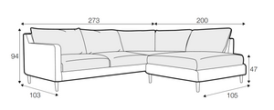 Moreton Corner Sofa - Left - Premium Linen - Graphite