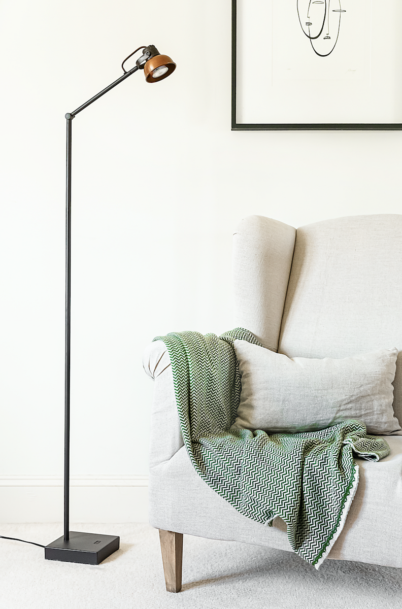 Grey and 2024 copper floor lamp