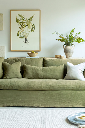 Snowshill 4 Seater Sofa - Premium Linen - Olive
