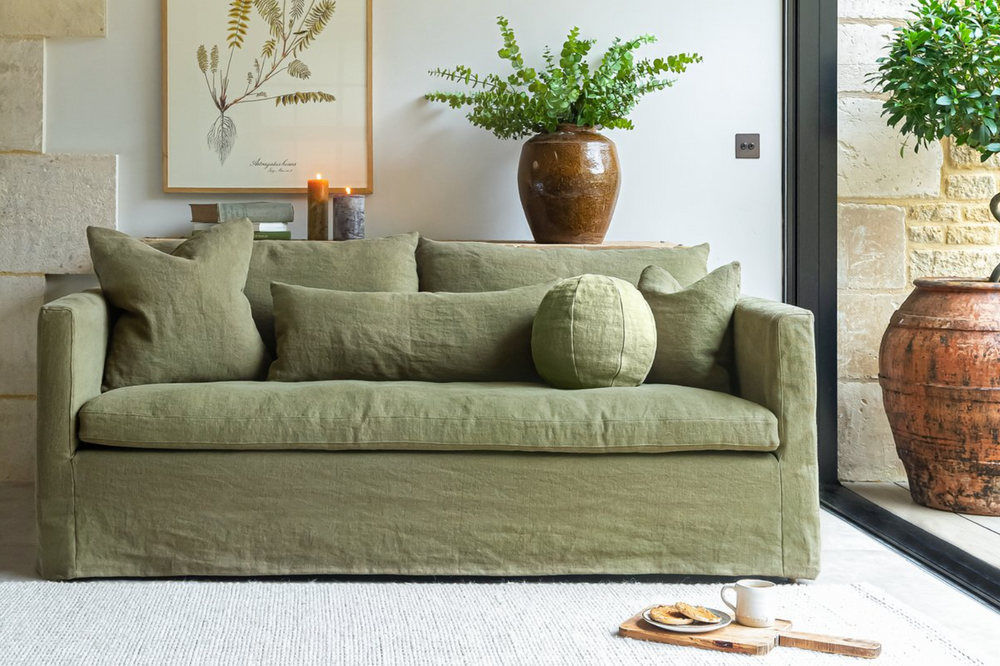 Snowshill 2 Seater Sofa - Premium Linen - Olive