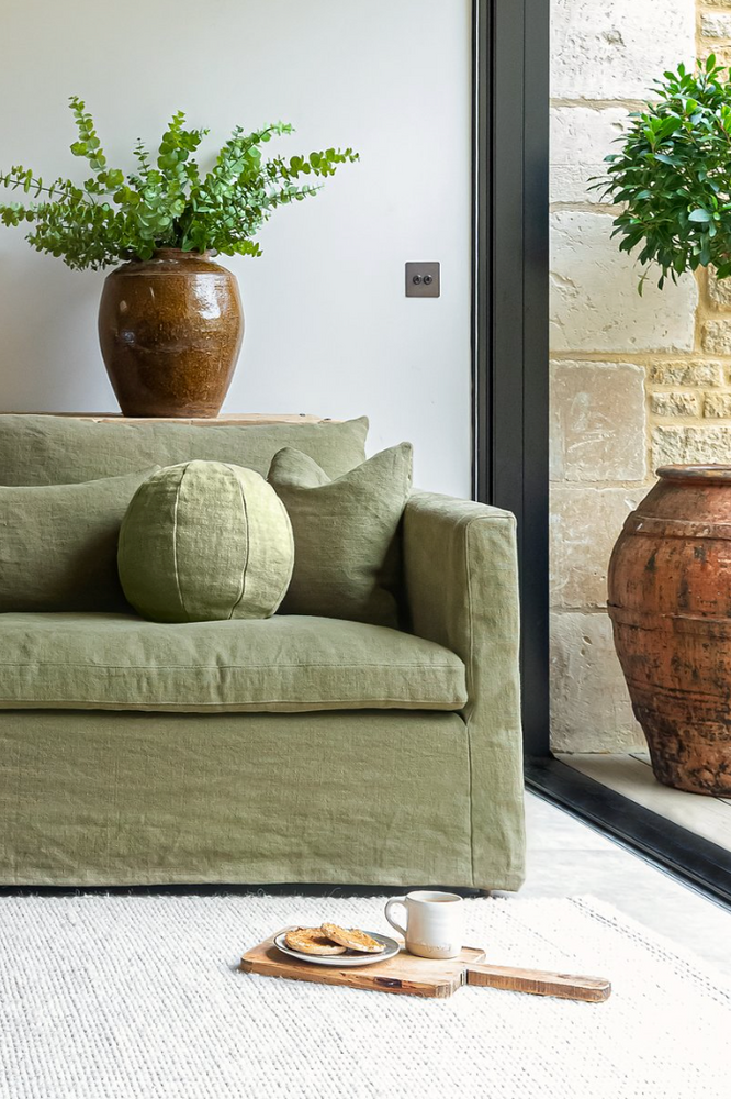 Snowshill 2 Seater Sofa - Premium Linen - Olive