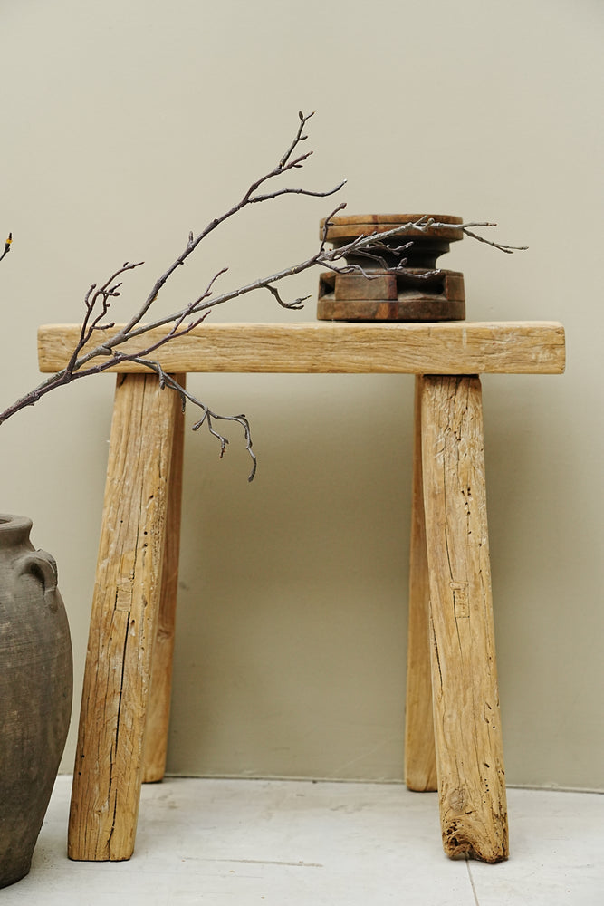 The Beacon Vintage Elm Stool