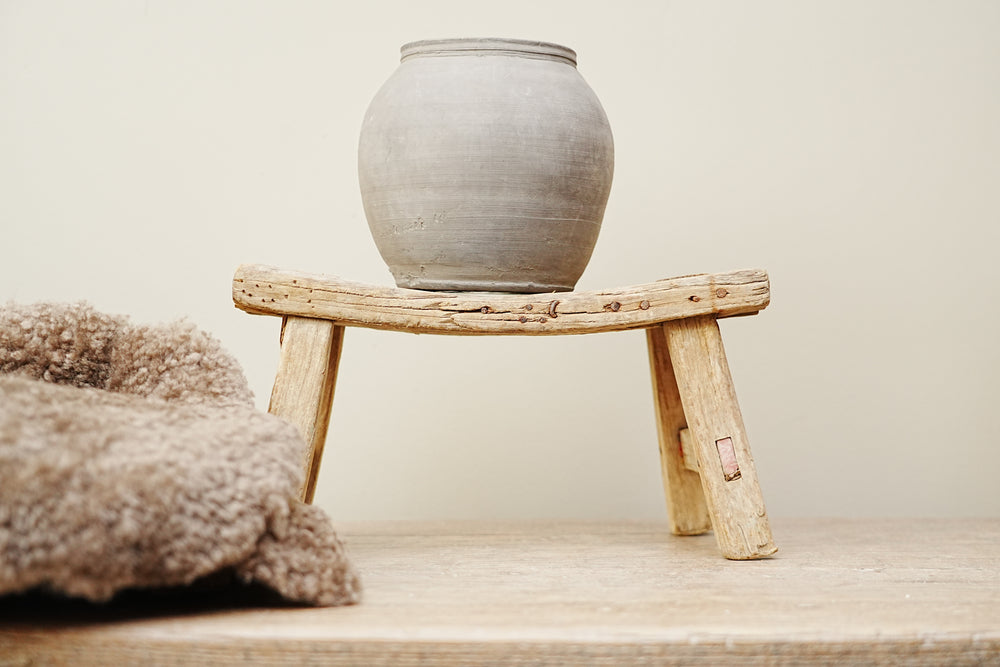 Cowslip Vintage Wooden Stool