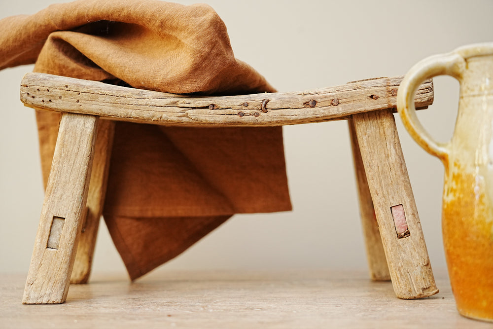 Cowslip Vintage Wooden Stool