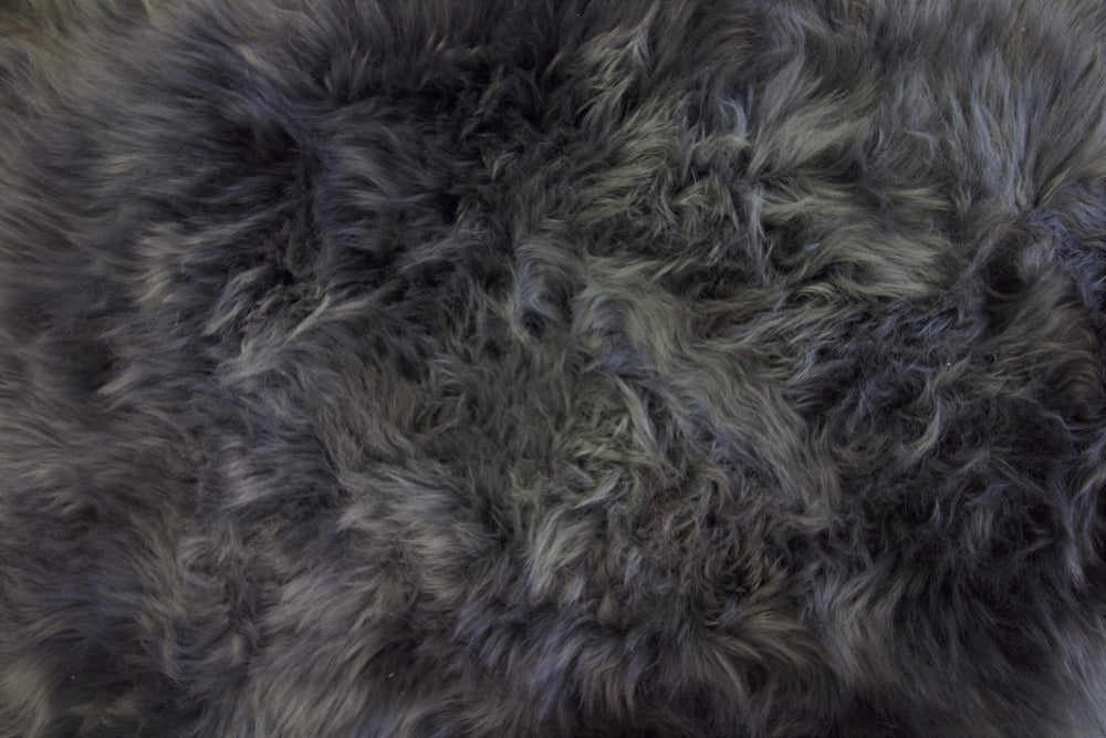 Sheepskin Long Wool - Dark Grey - Extra Large