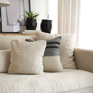 Black House Stripe Cushion - Medium Square