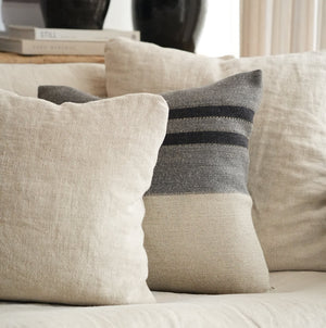 Black House Stripe Cushion - Medium Square
