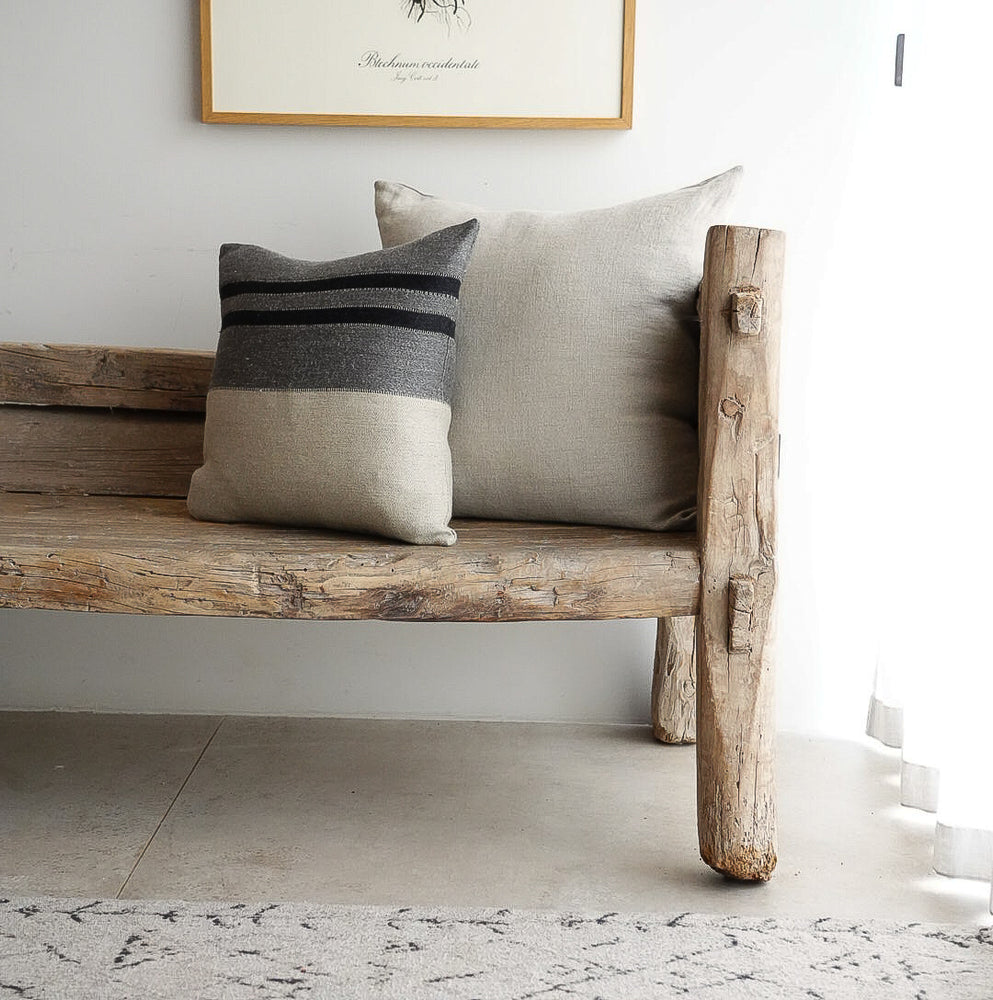 Black House Stripe Cushion - Medium Square