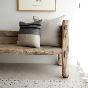 Black House Stripe Cushion - Medium Square