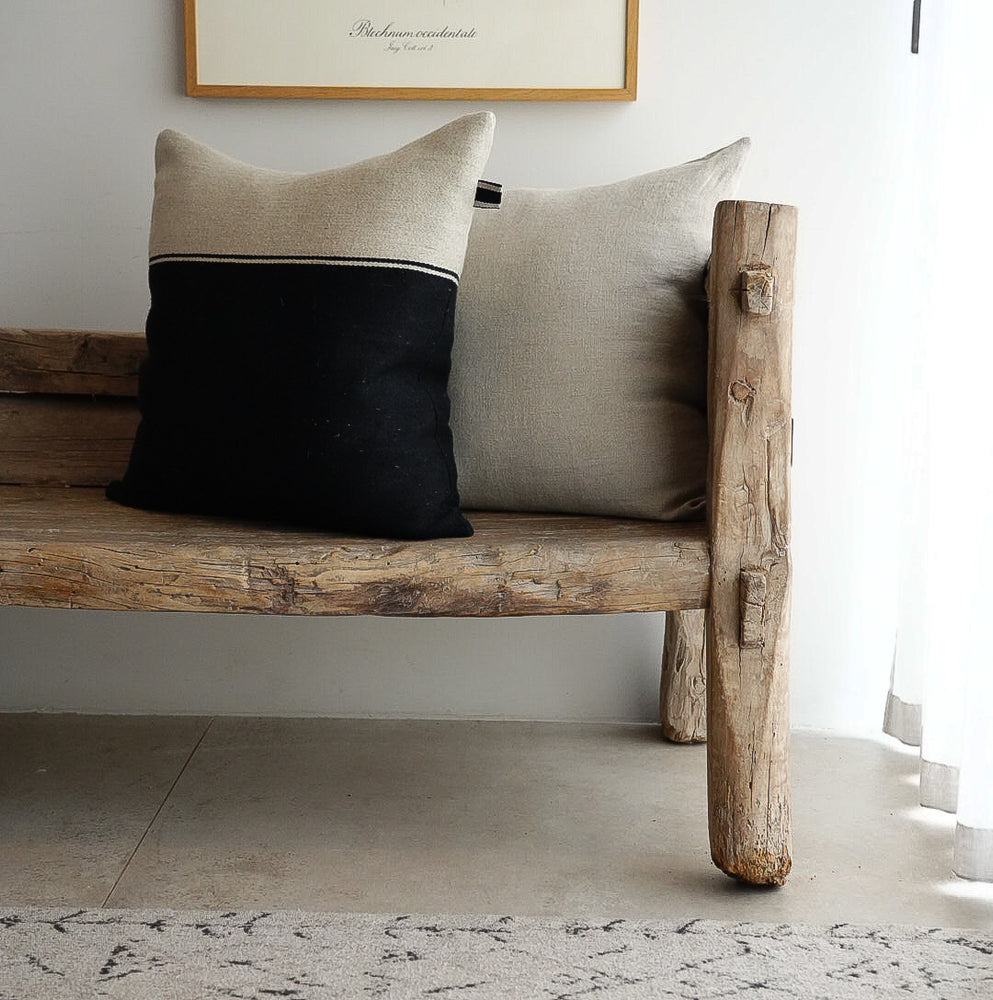 Marshall Cushion - Large Square - Black -Flax