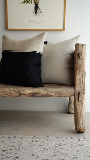 Marshall Cushion - Large Square - Black -Flax