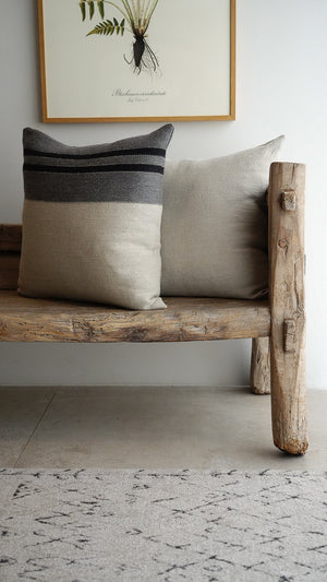 Black House Stripe Cushion - Large Square