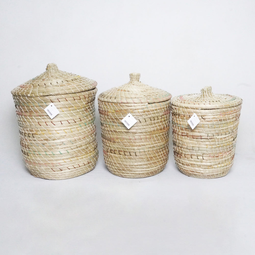 Mendong Basket with Lid - Medium