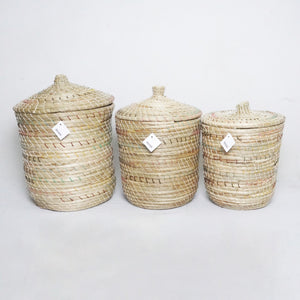 Mendong Basket with Lid - Medium