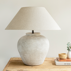 Figo Vase Lamp White/Ecru