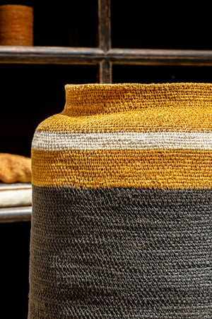 Large Vase Basket - Charcoal/Cumin