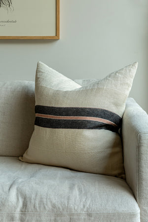 Patagonian Stripe Cushion - Large Square - Black Stripe