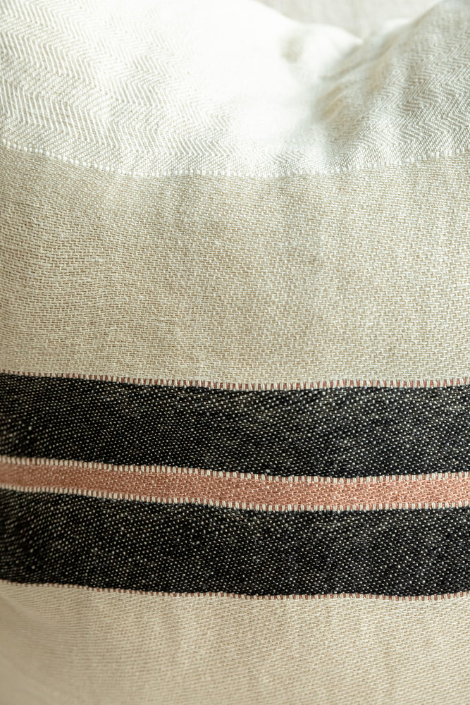 Patagonian Stripe Cushion - Large Square - Black Stripe