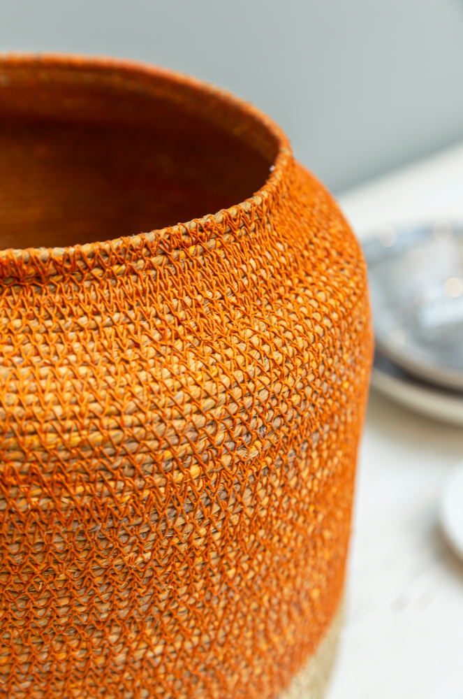 
                
                    Load image into Gallery viewer, Medium Vase Basket - Orange
                
            