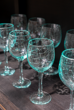 Crackle Wine Glass