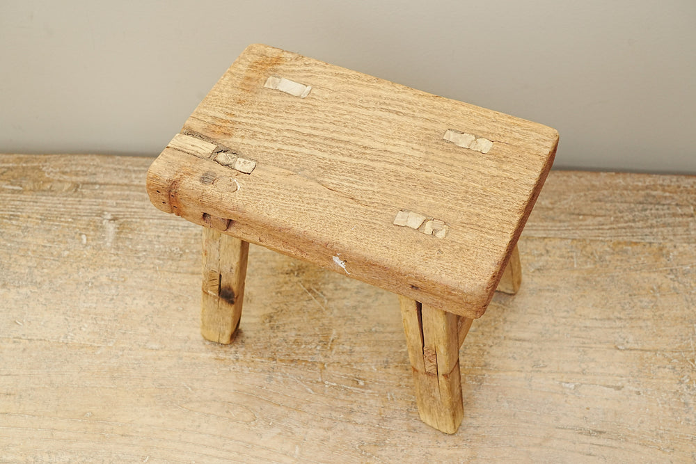 Sedum Vintage Wooden Stool