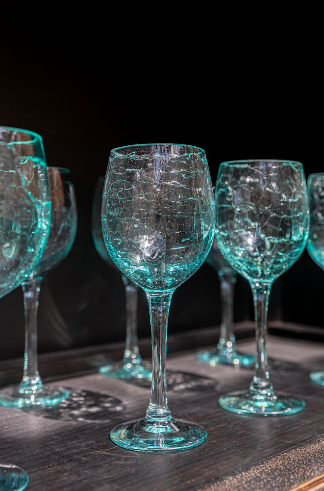 Crackle Wine Glass