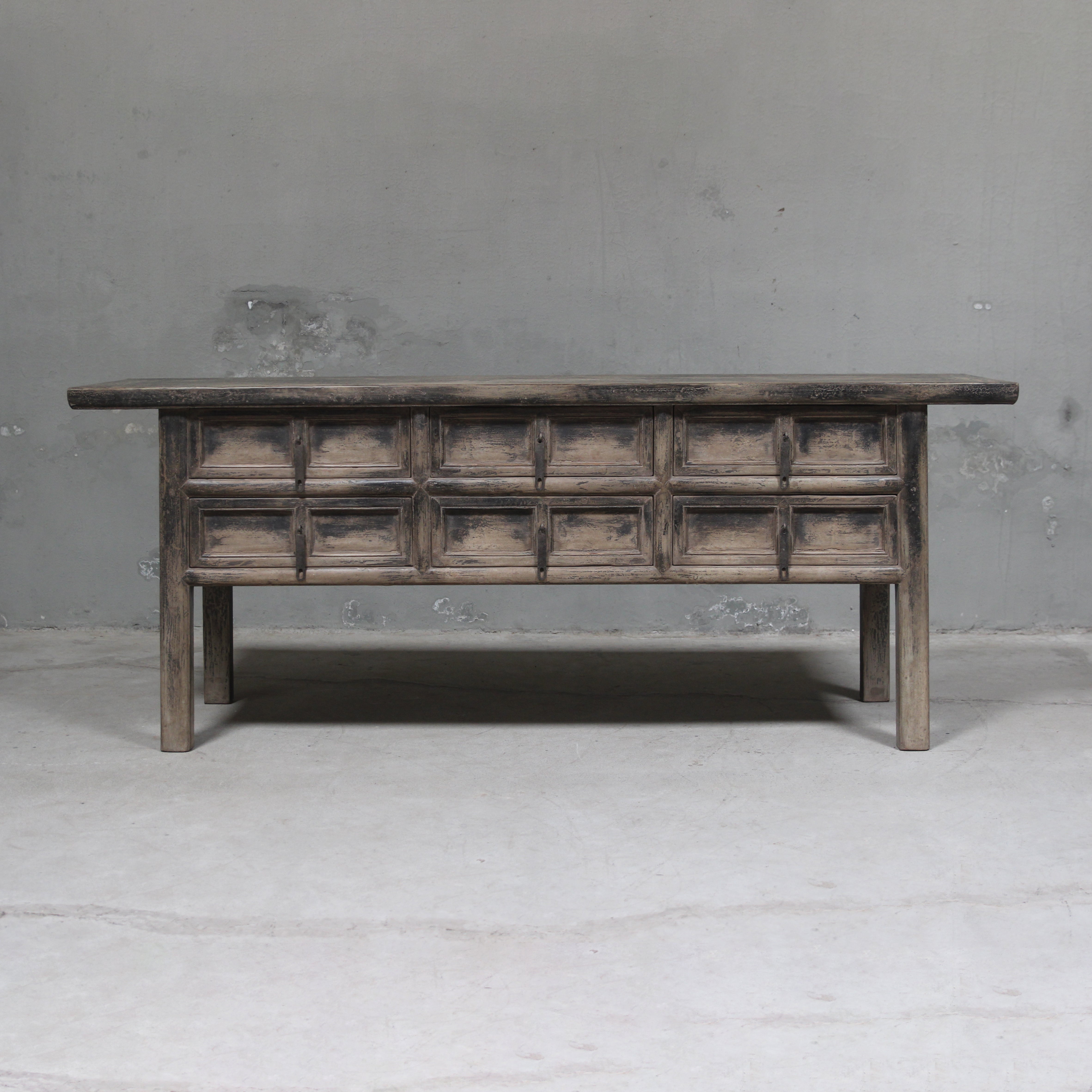 Henry Reclaimed Elm Console Table | Cotswold Grey