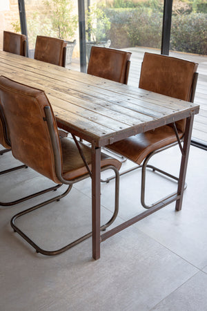 Extra Long Iron Folding Table with Wooden Top - 302cm