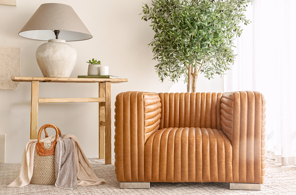 Kingham Leather Armchair - Columbia Brown