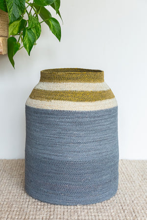 
                
                    Load image into Gallery viewer, Large Vase Basket - Slate/Khaki
                
            