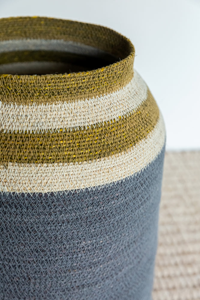 
                
                    Load image into Gallery viewer, Large Vase Basket - Slate/Khaki
                
            