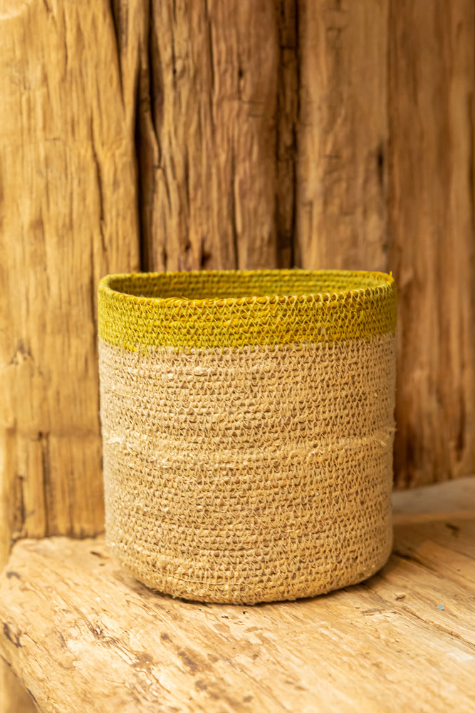 
                
                    Load image into Gallery viewer, Seagrass Basket - Natural/Mustard - Large
                
            