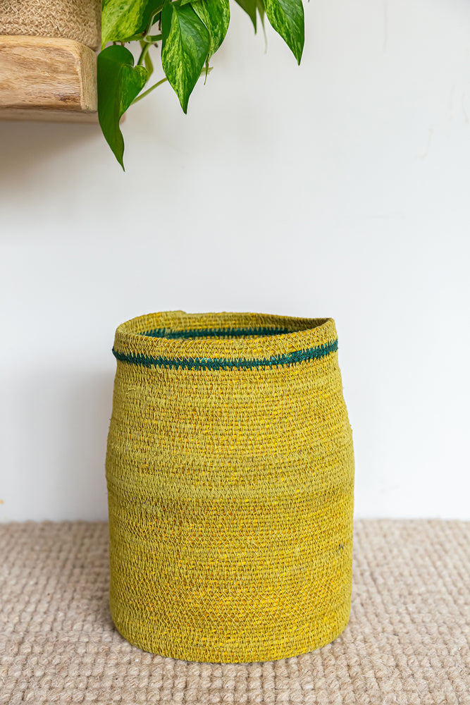 Large Seagrass Vase Basket - Curry