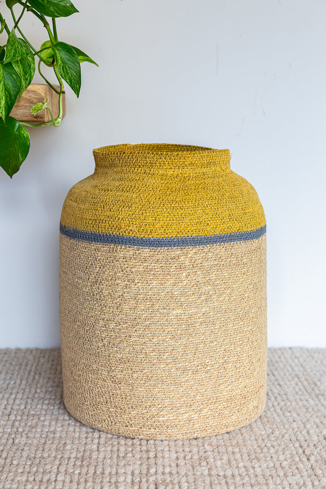 Large Vase Basket - Natural/Curry