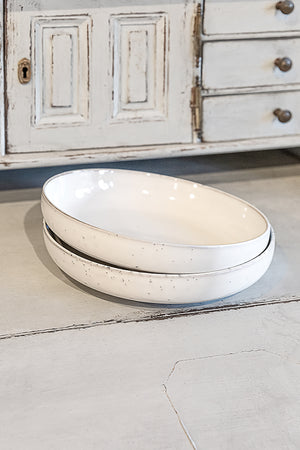 Broste Nordic Sand Shallow Bowl - Large
