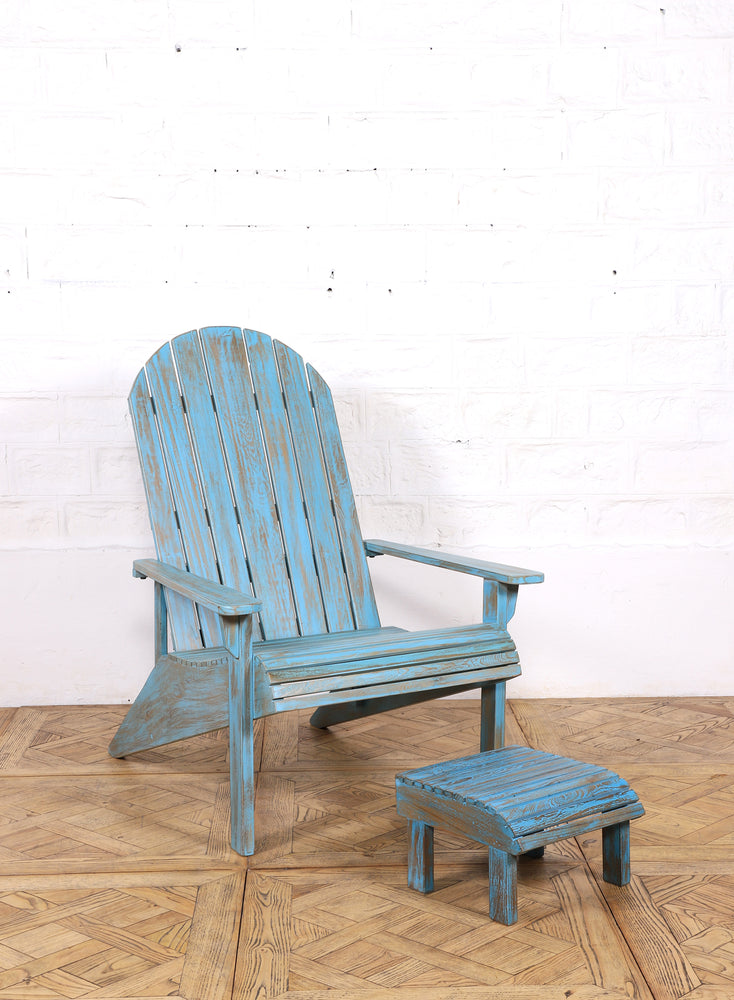 Rosemary Garden Chair & Footstool - Blue