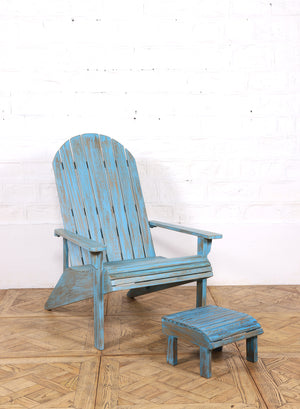 Rosemary Garden Chair & Footstool - Blue