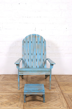 Rosemary Garden Chair & Footstool - Blue