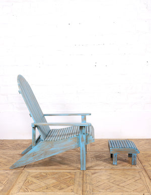 Rosemary Garden Chair & Footstool - Blue