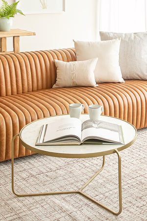 Coffee Table White/Brass