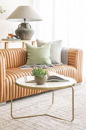 Coffee Table White/Brass