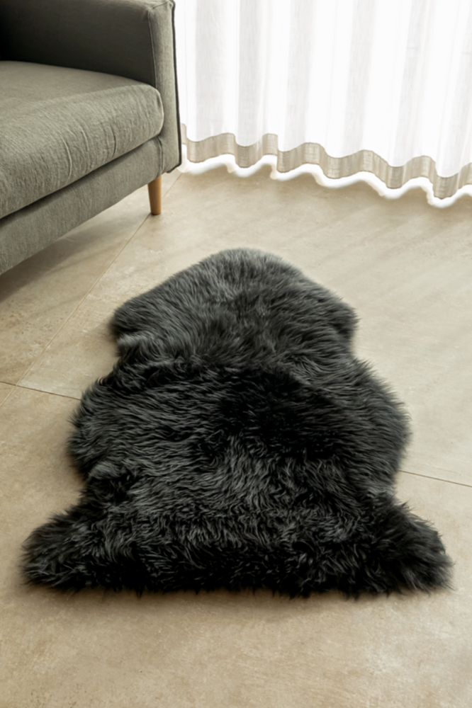 Sheepskin Long Wool - Dark Grey - Extra Large