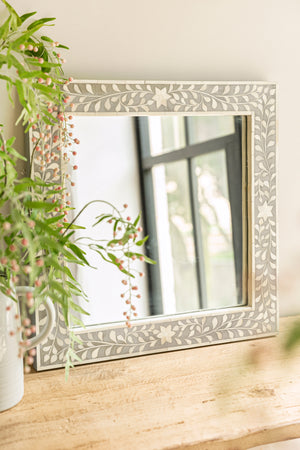 Farah Inlay Square Mirror - 50cm