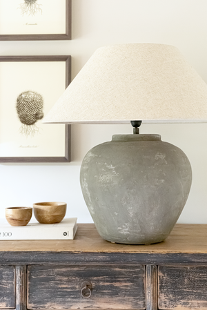 Figo Vase Lamp - Natural Grey