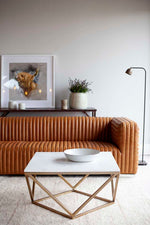 Geometric 30" Coffee Table - White Marble
