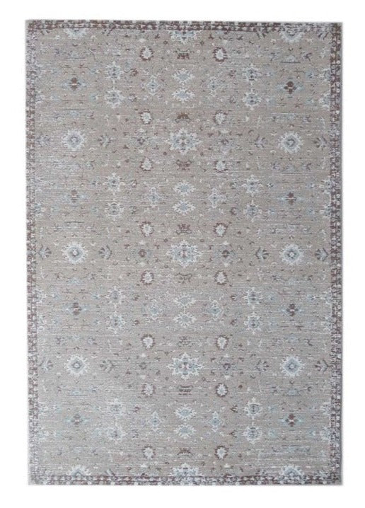 Sloane Grey Patterned Rug - 65cm x 110cm