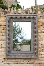 Kali Grey Rectangular Carved Mirror - 98cm x 127cm